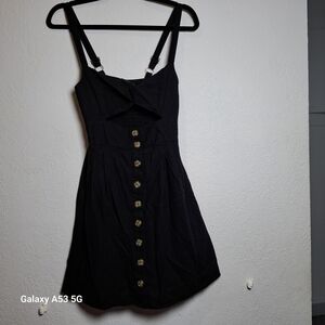 Forever 21 Black Button-Down Mini Dress